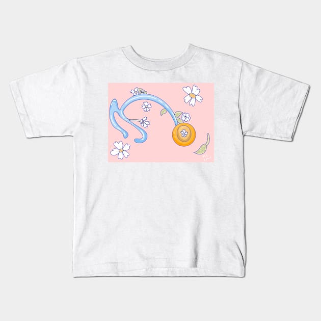 Flower Stethoscope Kids T-Shirt by Thedisc0panda